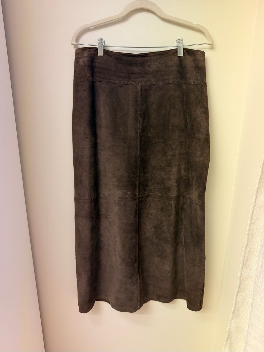 MARGARET GODFREY Size 12Suede
Leather Skirt Boho Chocolate
